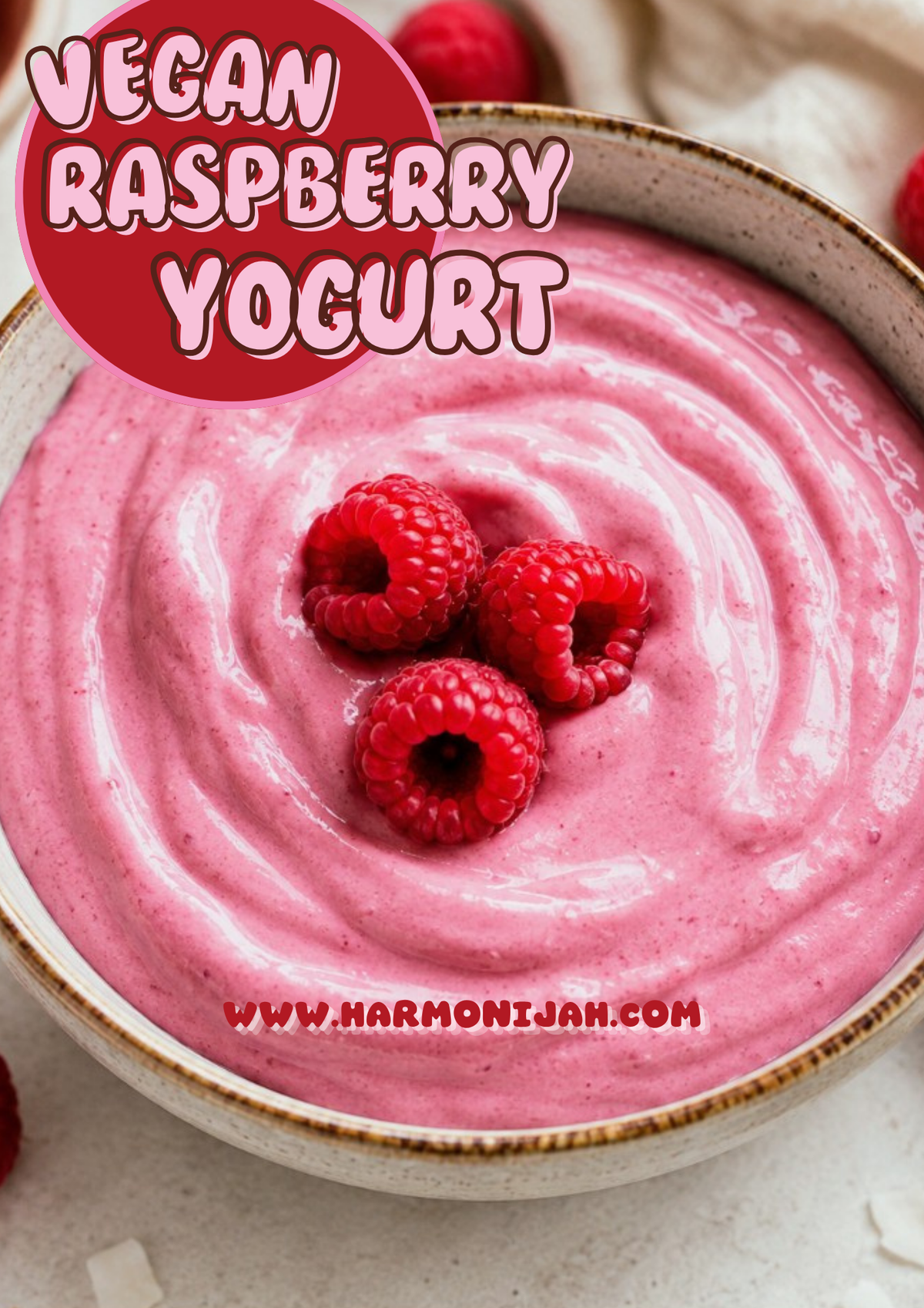 3-Ingredient Vegan Raspberry Yogurt Recipe