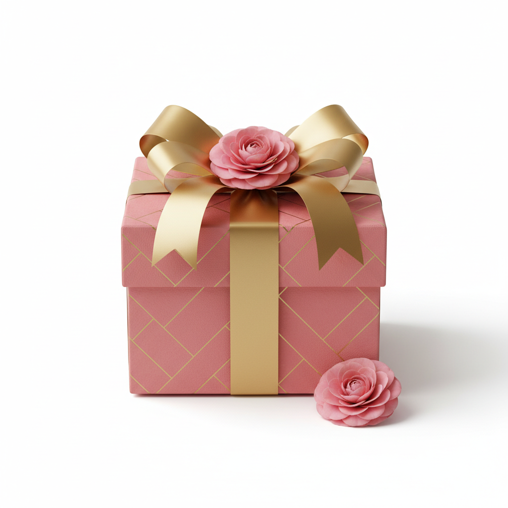 Pink Gold Square Gift Box