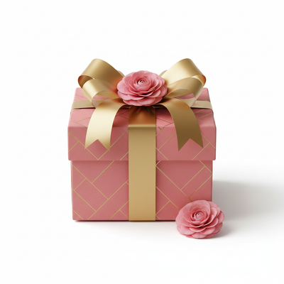 Pink Gold Square Gift Box
